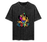 LC-Waikiki Monkey 80'S Unisex T-Shirt Graphic Top Printed Tee Mens Black Shirt L