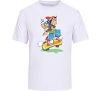 LC Waikiki Monkey Style Men's White T-Shirt Graphic Cute Street Graffiti Tops Tees Manches Courtes(X-Large)