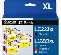 Lc223 Lc223Xl Lot De 12 Cartouches D'Encre De Rechange Pour Brother Mfc J5320Dw Mfc-J480Dw Mfc-J4420Dw Dcp-J4120Dw J880Dw J4620Dw J680Dw J4625Dw J5625Dw[ENC944384]