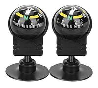 LC282 ABS Portable Boussole de Voiture Boule de Guidage avec Ventouse Outils de Navigation en Plein Air Recherche de Direction pour Randonnée Camping Activités de Plein Air 2 Pack