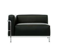 LC3 Fauteuil Grand Confort méridienne accoudoir gauche noir chromed base