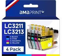 LC3211 Cartouches Compatible avec Brother LC-3211 LC-3211VAL LC-3213 pour MFC-J491DW MFC-J497DW MFC-J895DW DCP-J572DW Multipack 4 Cartouche Encre