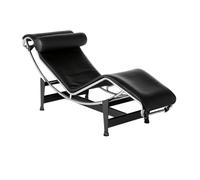 LC4 Chaise longue à reglage continu cuir frame chromed