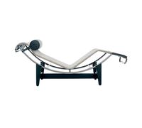 LC4 Chaise longue à reglage continu lin frame chromed