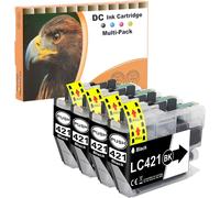 Lc421 Lc421Xl Compatible Pour Cartouche D'Encre Brother Lc421 Lc421Xl Lc421Val Pour Encre Brother Mfc-J1010Dw Cartouche Pour Brother Dcp-J1050Dw Dcp-J1140Dw (4Noir)[ENC941392]