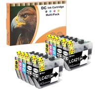 Lc421 Lc421Xl Compatible Pour Cartouche D'Encre Brother Lc421 Lc421Xl Lc421Val Pour Encre Brother Mfc-J1010Dw Dcp-J1050Dw Dcp-J1140Dw (Pack De 10, 4Noir, 2Cyan, 2Magenta, 2Jaune)