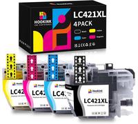 LC421 LC421XL Pack Cartouche d'encre Multipack Compatible avec Brother LC421 XL LC-421XL LC-421VAL pour DCP-J1050DW MFC-J1010DW DCP-J1140DW