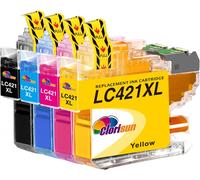 Lc421 Xl Lc421Xl Compatible Pour Brother Lc421 Xl Lc421Val Pour Brother Mfc-J1010Dw Dcp-J1050Dw Dcp-J1140Dw Dcp-J1800Dw Mfc J1010Dw Dcp J1050Dw Dcp J1140Dw(Noir,Cyan,Magenta,Jaune,4 Pack)