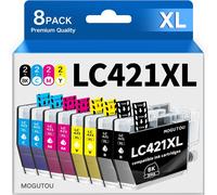 Lc421 Xl Lc421Xl Lc 421 Compatible Avec Brother Lc421 Xl Lc421Xl Lc421Val Cartouche Compatible Pour Brother Dcp-J1050Dw Mfc-J1010Dw Dcp-J1140Dw (Pack De 8)