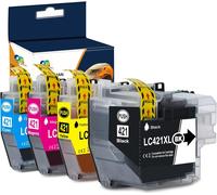 LC421XL Cartouche d'encre Compatible pour Brother LC421 XL lc421xlbk Noir LC421XLc Cyan Magenta Jaune lc421 XL pour Brother DCP-J1050DW DCP-J1140DW MFC-J1010DW(4 Pack)