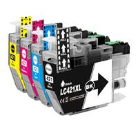 LC421XL LC-421XLVAL Cartouche d'encre Compatible pour Brother LC421 LC421XL pour DCP-J1050DW MFC-J1010DW DCP-J1140DW DCP-J1800DW Imprimante LC-421XLBK LC-421XLC LC-421XLM LC-421XLY (4-Pack)