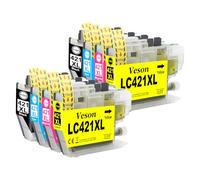 LC421XL LC-421XLVAL Lot de cartouches d'encre compatibles avec Brother LC421 LC421XL LC-421XL LC-421XLVAL LC421XLVAL pour Brother DCP-J1050DW MFC-J1010DW DCP-J1140DW (2 noires, 2 cyan, 2 jaunes, 2
