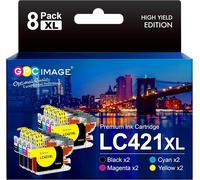 Lc421Xl Lc421 Compatible Pour Brother Lc421 Xl Lc421Val Cartouche Pour Brother Dcp-J1050Dw Mfc-J1010Dw Dcp-J1140Dw Dcp-J1800Dw Mfc J1010Dw Dcp J1050Dw (2 Noir, 2 Cyan, 2 Magenta, 2[Marque50]