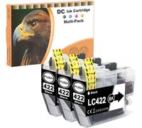 Lc422 Cartouches D'Encre Compatibles Pour Brother Lc-422Bk Lc422Xl Pour Brother Mfc-J5340Dw Mfc-J5345Dw Mfc-J5740Dw Mfc-J6540Dw Mfc-J6940Dw (Noir,3-Pack)