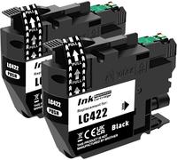 LC422 Encre Compatible avec Brother LC422 LC422XL Cartouche d'encre Multipack pour MFC-J5340DW MFC-J5345DW MFC-J5740DW MFC-J6540DW MFC-J6940DW (2-Pack, 2 Noir)