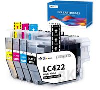 LC422 LC-422 Cartouche d'encre Compatible pour Brother LC422 LC422XL LC422VAL pour Brother MFC-J5340DW MFC-J5345DW MFC-J5740DW MFC-J6540DW MFC-J6940DW (Pack de 4)