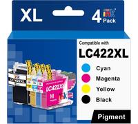 LC422 LC422XL Cartouche d'encre Compatible pour LC-422XL LC-422VAL LC 422 pour MFC-J5340DW MFC-J5345DW MFC-J5740DW MFC-J6540DW MFC-J6940DW(4 Pack)