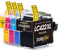 LC422XL Cartouche d'encre Compatible pour Cartouche LC422 LC422XL LC-422XL LC-422XLVAL Pack pour MFC-J5340DW MFC-J5345DW MFC-J5740DW MFC-J6540DW MFC-J6940DW (Paquet de 4)