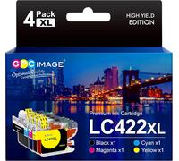 LC422XL LC422 Cartouche d'encre Compatibles pour LC-422XLVAL LC-422XL pour MFC-J5340DW MFC-J5345DW MFC-J5740DW MFC-J6540DW MFC-J6940DW (Noir, Cyan, Magenta, Jaune, 4-Pack)