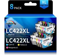LC422XL LC422 Compatible Ink Cartridge for Brother LC-422VAL LC422XL LC422 for Brother MFC-J5340DW MFC-J5345DW MFC-J5740DW MFC-J6540DW MFC-J6940DW (8 Pack)