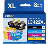 LC422XL LC422 Lot de 8 Cartouches d'encre Compatible avec Brother LC-422XL LC 422 LC-422XLVAL pour Brother MFC-J5740DW MFC-J5340DW MFC-J5345DW MFC-J6540DW MFC-J6940DW Imprimantes