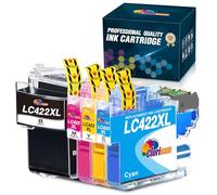 LC422XL LC422 XL Cartouche d'encre Compatible pour Brother LC422 LC-422VAL LC422XL pour Brother MFC-J5740DW MFC-J5340DW MFC-J6540DW MFC-J6940DW MFC-J5345DW (Noir, Cyan, Magenta, Jaune)