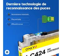 Lc424 Lc 424 Cartouche D'Encre Compatible Pour Cartouche Brother Lc424 Lc-424 Pour Brother Dcp-J1200W Dcp-J1200We (Noir Cyan Magenta Jaune, 4 Pack)