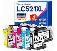 LC521 LC521XL Cartouches d'encre avec Brother LC521 LC521VAL Multipack