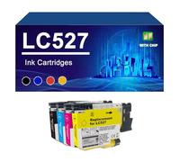 LC527 Cartouches d'encre Compatibles pour Imprimantes pour Brother MFC-J4350DW J4550DW, 1300/ 900 Pages,LC527-1 Set