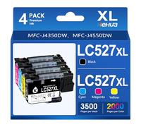 LC527XL LC527 XL Cartouches d'encre compatibles avec Brother LC 527XL Multipack 527 pour Brother LC527XL 527XL LC-527VAL XL pour Brother MFC-J4350DW MFC-J4550DW (LC527BK, LC527C, LC527M, LC527Y