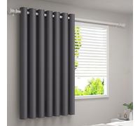 LCAIHONG Rideau Occultant 120 x 175 cm Anti Froid et Chaleur Rideau Thermique Isolation Lumiere Anti UV, Polyester, avec Oeillets pour Porte Cuisine Chambre Enfant, Gris Foncé