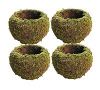 Lcarege Lot de 4 pots de fleurs ronds décoratifs en forme de boules de mousse pour la maison, le jardin, le bureau, 15,2 cm, vert