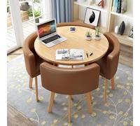 LCBDYLR Ensemble Table à Manger 4 Personnes avec Chaises en Similicuir - Meuble de Cuisine Compact pour Petit Espace et Appartement A17 31.5inch/80cm