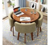 LCBDYLR Ensemble Table à Manger 4 Personnes avec Chaises en Similicuir - Meuble de Cuisine Compact pour Petit Espace et Appartement A14 31.5inch/80cm