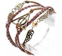 LCC® Bracelet homme/femme cuir Harry Potter infini perle hiboux réglable Corde brun Tissés à la main-cadeau ideal -mode fantaisie