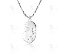 LCC® Collier femme Collier visage humain abstrait Collier Spice Girls Chaîne Hip Hop Chaîne Sweatshirt Femmes S925 Argent Sterling