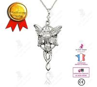 LCC® collier femme-filles Argent cristal le Seigneur des Anneaux Hobbit Arwen la reine des elfes fleur lotus Déesse mode fantaisie