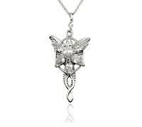 LCC® collier femme/filles Argent cristal le Seigneur des Anneaux Hobbit Arwen la reine des elfes fleur lotus Déesse mode fantaisie