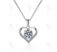 LCC® Collier femme S925 argent sterling bijoux moissanite collier coeur éternel femme léger luxe chaîne clavicule mode simple