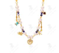 LCC® Collier perle d'eau douce en pierre naturelle collier perlé fait main collier en acier titane collier plaqué or bijoux