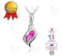 LCC® Mode cristal collier-ange elfe plaqué or véritable clavicule chaîne pendentif bijoux-rose foncé cadeau de mode classique