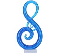 LCCCK Grande sculpture en verre soufflé à la main - 33 cm de hauteur - Décoration musicale - Lunettes rouges modernes - Statue en cristal - Knick Knacks - Pour décoration de table de luxe pour la