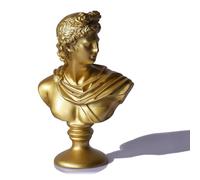 LCCCK Statue de buste Apollo doré de 15,2 cm de haut, mythologie grecque classique, décoration romaine, étagères David esthétique pour petites statues - Dark Academia Bibliothèque Décoration de