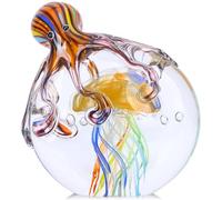 LCCCK Statue de méduse en verre soufflé - Sculpture de pieuvre - Presse-papiers pour aquarium - Animaux marins - Cadeau de Noël ou d'anniversaire