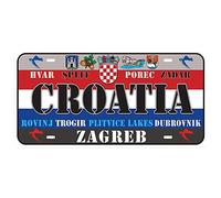 LCCNE Vintage Signe Mural Style Ethnique Signe en étain décoration Plaque de Voiture Plaque en métal Maison Bar décoration étain Peinture Affiche en métal 5.9x11.8 Pouces Croatie