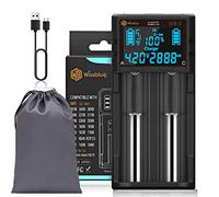 LCD-2 AA 18650 Chargeur de Batterie 3,7 V 1,2 V, écran LCD Peut Afficher la capacité, 2 A Chargeur Rapide pour Batteries Li-ION 26650 21700 18490 18350 17670 17500 16340 14500, RCR123A, NI-M H/NI-CD