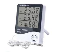 LCD électronique numérique capteur de température humidité mètre rétro-éclairage thermomètre hygromètre jauge intérieure Station météo Horloge, HTC-2