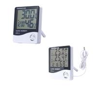 LCD électronique numérique température humidité mètre thermomètre hygromètre intérieur extérieur Station météo Horloge, 2 pièces HTC-2