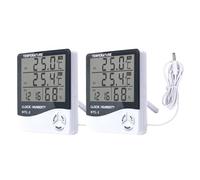 LCD électronique numérique température humidité mètre thermomètre hygromètre intérieur extérieur Station météo Horloge, 2 pièces HTC-2 - Extérieur