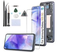 Lcd Touch Screen Compatible With Samsung Galaxy A55 5g A556 Replacement Lcd Touch Screen Glass For Samsung Galaxy A55 5g Sm-A556b With Repair Tool Kit (6.6 Inch,Dark Blue With Frame)